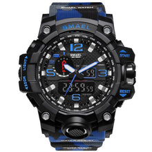 Load image into Gallery viewer, SMAEL Brand Men Sports Watches Dual Display Analog Digital