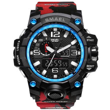 Load image into Gallery viewer, SMAEL Brand Men Sports Watches Dual Display Analog Digital
