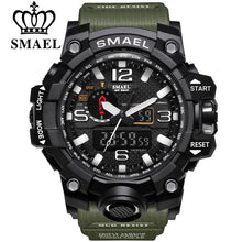 Load image into Gallery viewer, SMAEL Brand Men Sports Watches Dual Display Analog Digital
