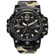 Load image into Gallery viewer, SMAEL Brand Men Sports Watches Dual Display Analog Digital
